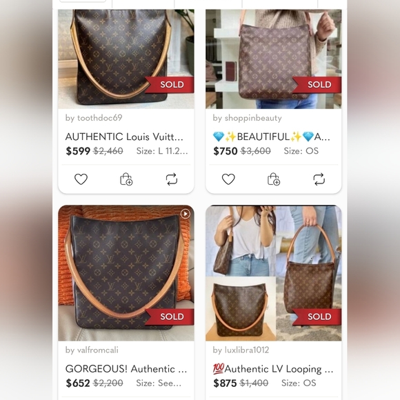 Authentic LOUIS VUITTON Looping GM Monogram Shoulder Tote Bag Purse - Picture 7 of 16